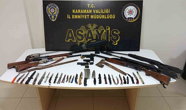 Karaman'da uyuşturucu ve ruhsatsız silahlar ele geçirildi: 8 kişi tutuklandı