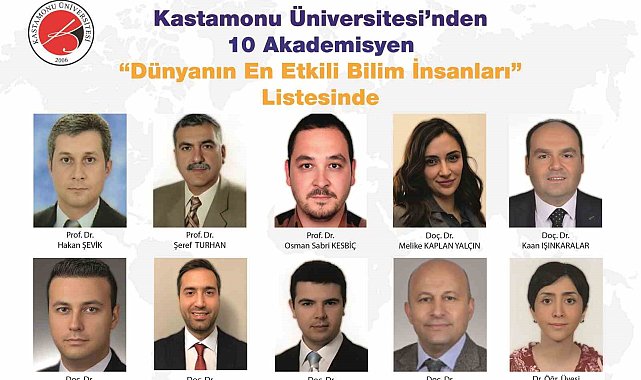 Kastamonu Üniversitesi'ndeki 10 akademisyen, en etkili bilim insanları listesinde