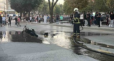 Kastamonu'da seyir halindeki motosiklet alev alev yandı