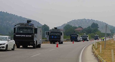 Kastamonu'daki orman yangınına müdahalede TOMA'lar da görev yapıyor