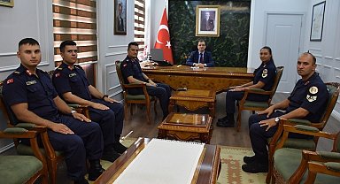 Kaymakam Güldoğan, subay adaylarını makamında ağırladı
