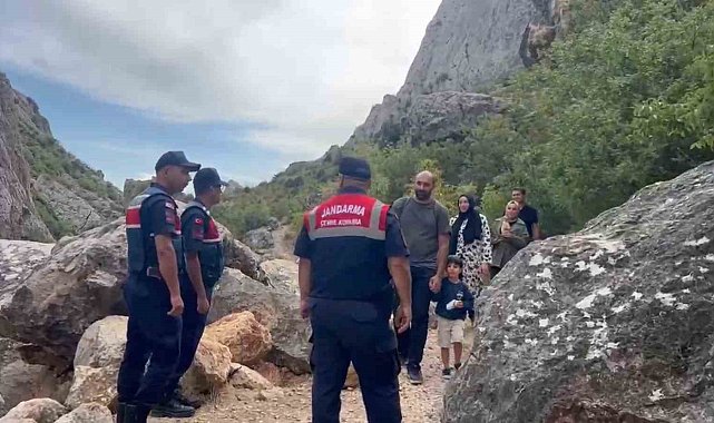 Kazankaya Kanyonu'nda Jandarma ekipleri denetim gerçekleştirdi