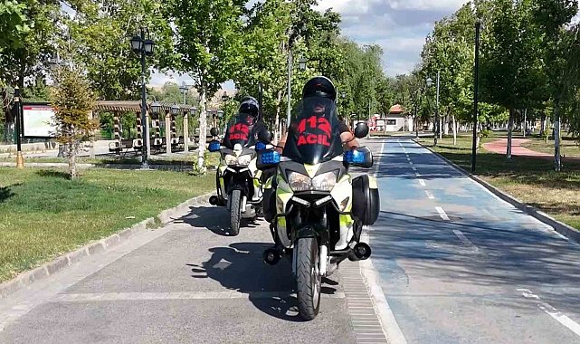 Kırıkkale'de 112 motosiklet ambulans ekipleri her an göreve hazır