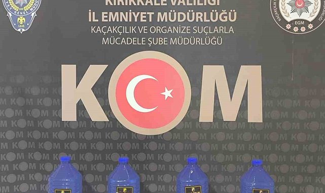 Kırıkkale'de kargo paketinde 20 litre etil alkol ele geçirildi