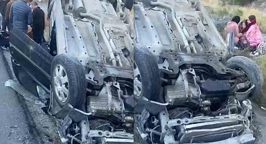 Kızlarını üniversiteye götüren ailenin otomobili takla attı: 3 yaralı