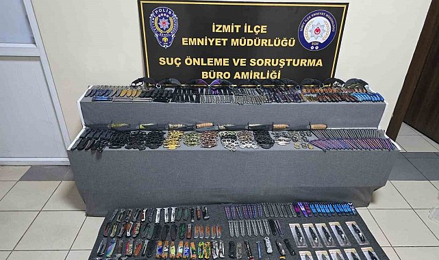 Kocaeli'de 405 adet ruhsatsız kesici alet ele geçirildi