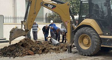 Kocaeli'de altyapı çalışması sırasında doğal gaz borusu delindi