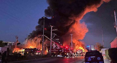 Kocaeli'de lojistik deposunda yangın: Alevler geceyi aydınlattı