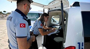 Kuşadası'nda kaçak moloz döken kamyon sürücüsü suçüstü yakalandı