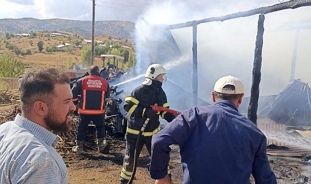 Malatya'da ahır yangını: 10 büyükbaş hayvan telef oldu