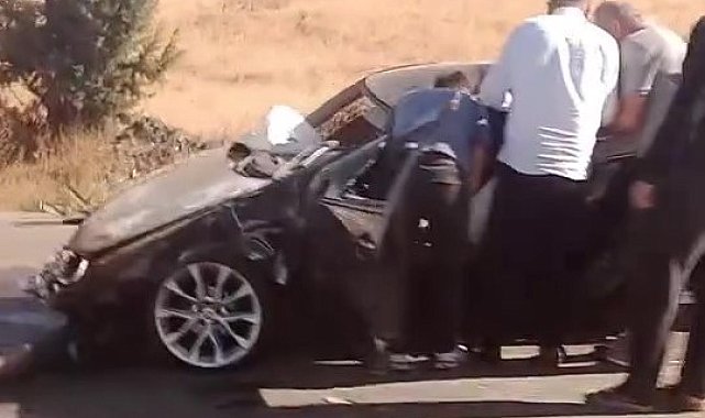 Merzifon'da otomobil takla attı: 1 yaralı