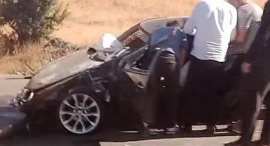 Merzifon'da otomobil takla attı: 1 yaralı