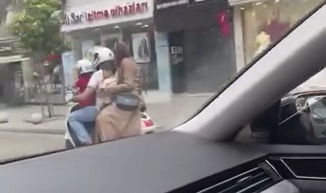 Motosiklette tehlikeli yolculuk