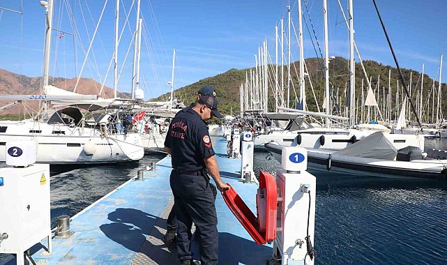 Muğla Büyükşehir itfaiyesinden marinalarda yangın güvenliği denetimi