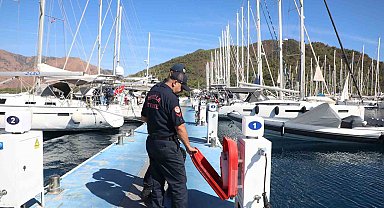 Muğla Büyükşehir itfaiyesinden marinalarda yangın güvenliği denetimi