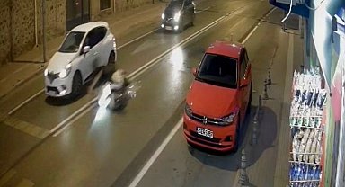 Muratlı'da motosiklet kazası kameraya yansıdı