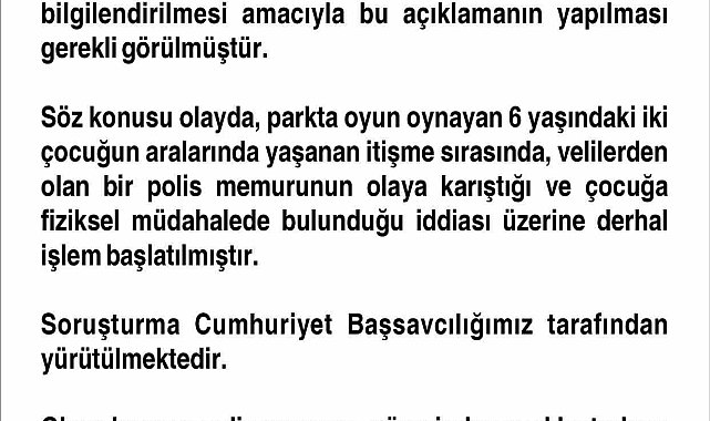 Oğluyla tartışan çocuğa fiziksel müdahalede bulunduğu iddia edilen polis görevinden uzaklaştırıldı