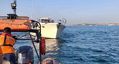 Ortaköy'de makine arazı nedeniyle sürüklenen tekne kurtarıldı