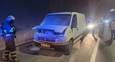 Osmangazi Tüneli'nde araç yangını