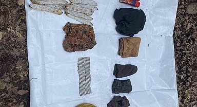 PKK'lı teröristlere ait depoda patlayıcı madde ve fünye ele geçirildi