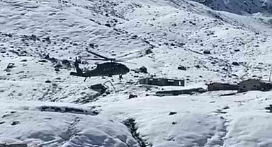 Rize'de yaylalara helikopterle erzak gönderilmeye devam ediliyor
