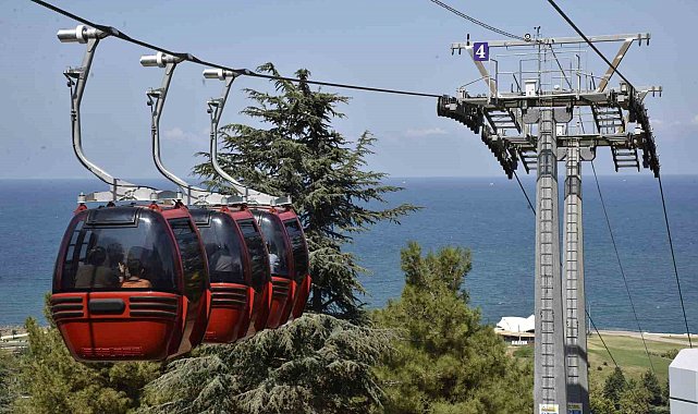 Samsun'da teleferiğe yoğun ilgi
