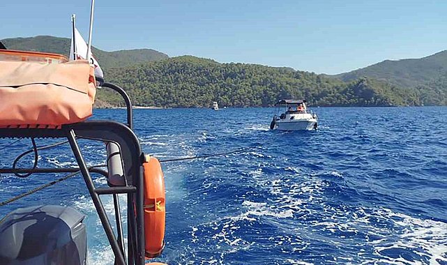 Şeytan adası açıklarında sürüklenen tekne kurtarıldı