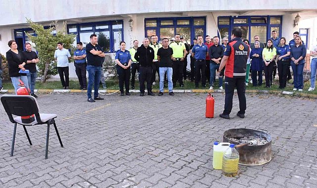 Sinop'ta emniyet personeline yangın tatbikatı