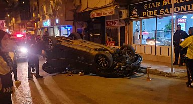 Takla atan otomobilde şans eseri ölen ya da yaralanan olmadı