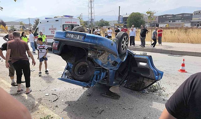 Takla atarak karşı yöne geçti: 2 yaralı