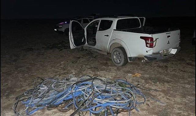Tarım arazinden 600 bin TL değerinde kablo çalan 2 şahıs tutuklandı