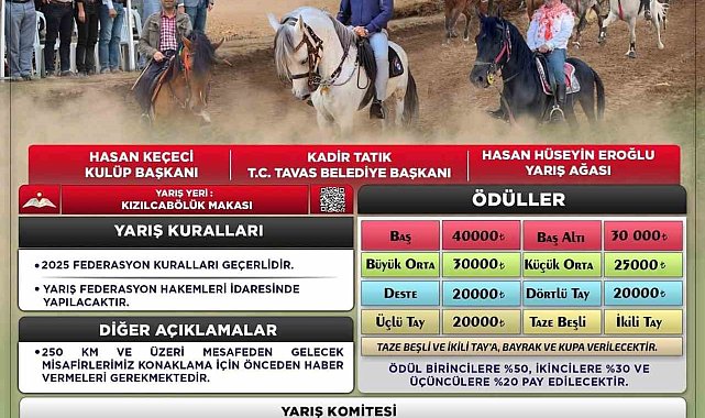 Tavas 14. Geleneksel Tavas Rahvan At Yarışları için geri sayım başladı