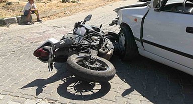 Tavşanlı'da otomobil ile motosikletle çarpıştı: 1 yaralı