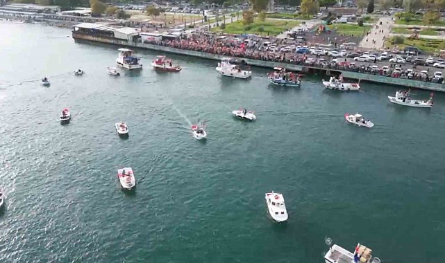 Tekirdağ'da Sumud filosuna destek: Balıkçı tekneleri Türk ve Filistin bayraklarıyla denize açıldı