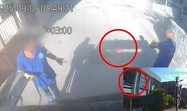 Temizlik görevlisinin dövülmesi kameraya yansıdı