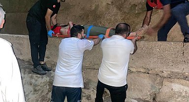 Titus Tüneli'nde dengesini kaybederek düşen vatandaş yaralandı