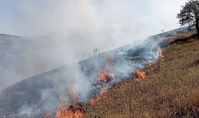 Tokat'ta metrelerce yükselen dumanlar kilometrelerce uzaktan görüldü