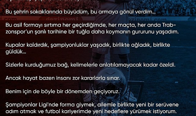 Uğurcan Çakır, Trabzonspor'a veda etti