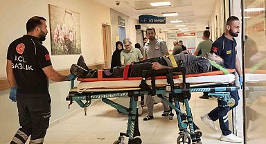 Üzerine sunta devrilen işçi yaralandı