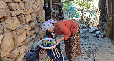 Uzun kış gecelerinde tüketmek için meyveler kurutuluyor