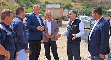 Vali Eldivan, köylerde yürütülen altyapı ve yol çalışmalarını inceledi