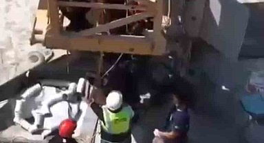 Vinçte bayılan operatörü itfaiye kurtardı