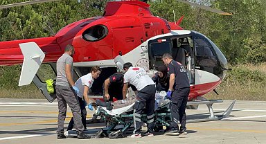 Yaşlı adamın yardımına ambulans helikopter yetişti