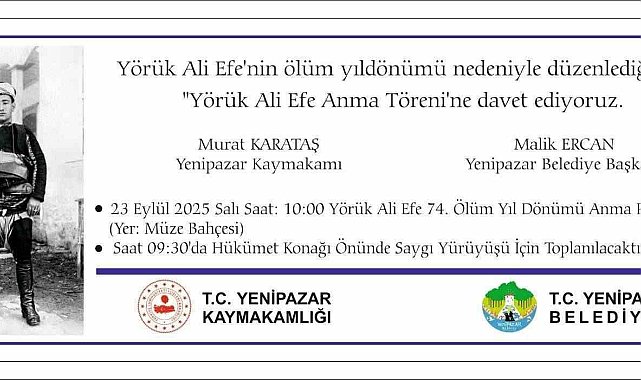 Yenipazar'da Yörük Ali Efe 74. ölüm yıl dönümünde anılacak