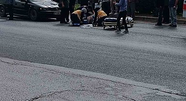 Yolun karşısına geçmek isteyen yayaya çarptı