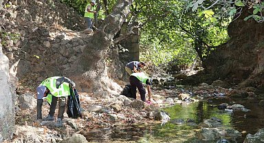 Yüceli vadisi ve şelalesinde temizlik seferberliği