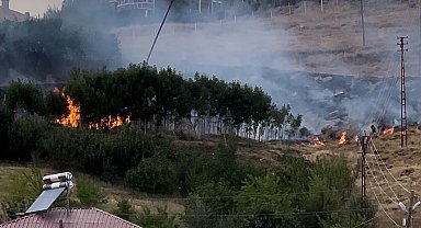 Yüksekova'da anız yangını