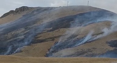 Yüksekova'da anız yangını