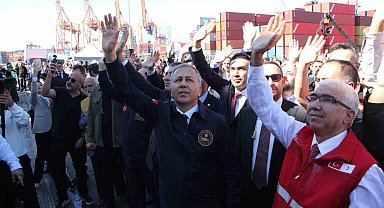 17. İyilik Gemisi, Bakan Yerlikaya'nın katıldığı törenle Gazze'ye uğurlandı