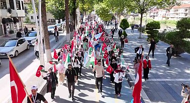 Amasya'da üniversite öğrencilerinden Filistin'e destek yürüyüşü